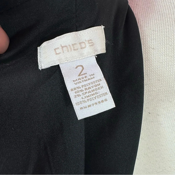 Chico's black blazer jacket sz 2 (large 12) high mock collar business office - Picture 5 of 10